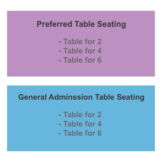 Improv Comedy Club - Addison Tables 2 Static Seating Chart